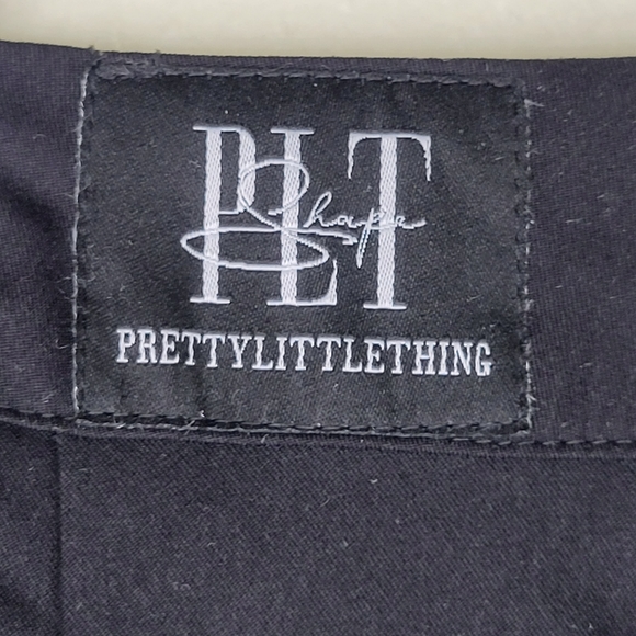 PrettyLittleThing Shape Black Buckle Detail Cargo Wide Leg Pants, Size 14 - Picture 16 of 16